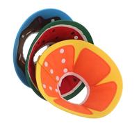 SMASOLO 3Pcs Soft Elizabethan Pet Cone Collar for Cats and Dogs, Adjustable Anti-Lick Neck Protector, Medium Size with Sweet Orange, Watermelon, and Donut Patterns for Post-Surgery Healing