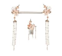 SMASOLO 3Pcs Vintage Chinese Hair Fork Set with Hairpin and Comb for Women Alloy Material Traditional Hair Accessories Simple Elegant Design for Weddings Parties Daily Wear
