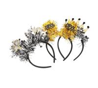SMASOLO 3pcs Year Eve Hair Hoops Sparkly Headband with Stars Crowns Sequins Lightweight Festival Hair Accessories for Party Photo Props Comfortable Fit