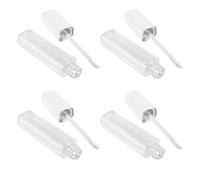 SMASOLO 4 Pcs Refillable Plastic Lip Gloss Tubes with Lid Portable Empty Subpackaging Bottles for Lip Balm with Cozy Brush for Cosmetic DIY
