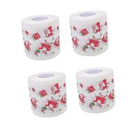 SMASOLO 4 Rolls Christmas Patterned Facial Tissues Double Pulp Toilet Paper Napkins with Festive Design for Holiday Parties and Bathroom Decoration