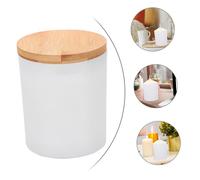 SMASOLO 4 Sets Aromatherapy Candle Tin Cans with White Glass Jars and Bamboo Lids DIY Scented Candle Containers for Living Bedroom Office Decoration Romantic Party Atmosphere