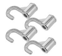 SMASOLO 4pcs Aluminum Alloy Closet Rod Hooks for Clothes Rod Connector Heavy Duty Vertical Wardrobe Hanger Hooks for Bedroom Laundry Bathroom with Reinforced Alloy