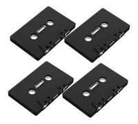 SMASOLO 4pcs Blank Cassette Tape DIY Material Decorative Wall Ornament Vintage Black Retro Style for Home Office Study Crafting and Ideas