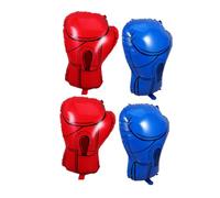 SMASOLO 4Pcs Boxing Glove Balloons Birthday Party Decorations for Boys Wrestling Fight Theme with Red and Blue Gloves - Boxing Birthday Balloon Set for and Men