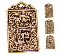SMASOLO 4pcs Brass Tai Sui Pendants Year of the Rabbit Feng Shui Keychain Ornaments Chinese Zodiac Brass Decor Lucky Charm Accessories for Birth Year Protection