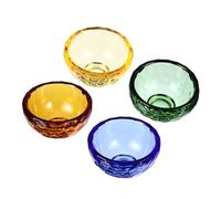 SMASOLO 4pcs Buddhist Offering Bowls Sacrifice Cups Multi-Color Yellow Green Blue Brown Decorative Ritual Bowls for Temple Home Yoga