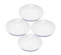 SMASOLO 4Pcs Enamel Cup Covers Retro Round Tea Cup Lids Spill-resistant Versatile Replacement for Small Mugs Preserving Aroma and Flavor Stain-resistant Kitchen Accessories