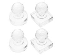 SMASOLO 4pcs Eyeshadow Press Stamp Tool Set, Crystal Square 9-grid and 27mm round Eyeshadow Makeup Aid, Reusable Eye Shadow Repair Kit for DIY Powder Pressing and Cosmetic Powder Molding