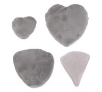 SMASOLO 4pcs Gray High-density Cotton Facial Powder Puff Heart Shaped Makeup Sponges Soft Loose Face and Body Cosmetic Cushion for Precise Application
