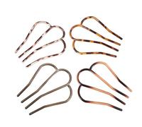 SMASOLO 4pcs Hair Bun Maker U-shaped Plastic Comb Teeth Hair Ornament Styling Fork for Weddings Events Festivals French Vintage Style
