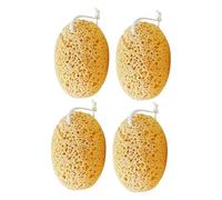 SMASOLO 4pcs Honeycomb Exfoliating Body Sponge with Hanging Ring Soft Shower Scrubbers for Gentle Deep Cleansing and Skin Renewal Lightweight Bath Sponges for Women and Men Travel Friendly