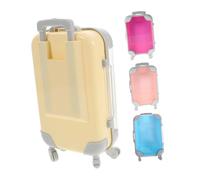 SMASOLO 4pcs Mini Clear Luggage Shaped Cosmetic Organizer Boxes Transparent Makeup Storage Containers for Travel False Eyelashes Hairpins and Party Favors Compact Beauty Case