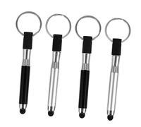 SMASOLO 4pcs Mini Pen Key Rings Portable Capacitive Screen Stylus Ballpoint Pens with Keychain for Touchscreen Devices Smooth Writing Fingerprint Reduction Compact and Easy to Carry