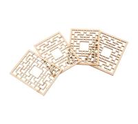 SMASOLO 4pcs Mini Wooden Chinese Style Window Models for Dollhouse Decorative Panels DIY Micro Landscape Accessories Pretend Play Furniture Decoration