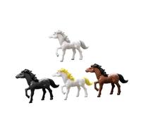 SMASOLO 4pcs Miniature Horse Model PVC Animal Ornaments Realistic Cartoon Statues for Educational and Home Decoration