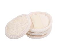 SMASOLO 4pcs Natural Loofah Face Exfoliator Pads Soft Cleansing Scrubber for Shower and Home Use Lightweight Portable Makeup Remover with Quick-Dry and Oil Control Features