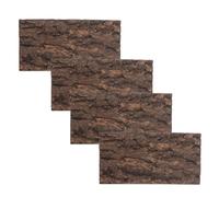 SMASOLO 4pcs Natural Tree Bark Pieces with Backboard Mossy Cork Bark Wall Decor for Reptile Terrarium Habitat Suitable for Turtle Lizard Snake Enclosures
