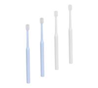 SMASOLO 4Pcs Pet Toothbrush Set 360° Handheld Plastic Oral Cleaning Brush for Dogs and Cats, Dual-Color Round Head Design for Effective Plaque Removal and Daily Dental Care