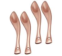 SMASOLO 4pcs Rose Gold Cosmetic Cream Spoons Face Cream Applicator Makeup Spatulas Cosmetic Spoon Tool for Women’s Skin Care Beauty Routine