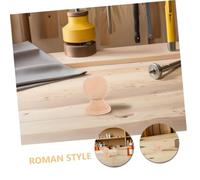 SMASOLO 4pcs Small Roman Style Wooden Finials for DIY Crafts and Furniture Making Sustainable Hardwood Home Decoration Toppers with Classical Carved Design for Shelving and Architectural