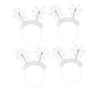 SMASOLO 4pcs Snowflake Headbands Christmas Hair Bands Xmas Head Boppers for Women Party Accessories Elegant Winter Hair Hoops