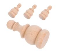 SMASOLO 4pcs Solid Wood Staircase Balusters with Intricate Roman Inspired Carvings Unfinished Pine Newel Caps for Indoor Stairs Porch Posts Deck Railings and Canopy Bed Finials