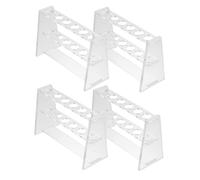 SMASOLO 4PCS Transparent Test Tube Rack Holder for Tubes Sturdy Storage Stand for Laboratory Sampling Chemistry and Biology Experiments Space-saving Design