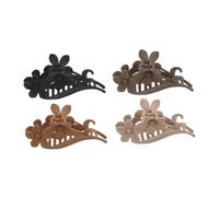 SMASOLO 4pcs Vintage Flower Hair Claw Clips Matte Non-slip Shark Clips for Thick Long Hair Comfortable Strong Hold Stylish Accessories for Women