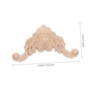 SMASOLO 4pcs Wood Flower Carved Appliques Onlays Decorative Corner Carving Decals Unpainted French Style for Cabinet Doors Wall Panels Furniture Ornaments