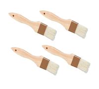 SMASOLO 4pcs Wooden Handle Pastry Brushes for Baking and BBQ Natural Bristle Sauce Brush for Meat Egg Wash Butter Marinade Application Heat Resistant Culinary Utensil for Grilling and