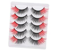 SMASOLO 5 Pairs Colored Synthetic False Eyelashes Natural 3d Half Eye Lash Extensions for Makeup with Storage Box Suitable for Daily Wear and Special Occasions