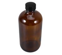 SMASOLO 500ml Amber Glass Medicine Bottle Refillable Laboratory Chemical Container Brown Glass Reagent Bottle for Medical Use Leakproof and Sturdy