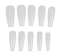 SMASOLO 500pcs Long Artificial Ballet Nail Tips Full Cover Fingernails Natural Color Manicure Tools Easy DIY Nail Art Stickers for Parties and Holidays