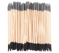 SMASOLO 50pcs Double Ended Wood Nail Sticks with Fine and Coarse Grits Dual-Sided Sanding Bands for DIY Manicure Pedicure Cuticle Pusher and Nail Art Detailing Tool Portable and