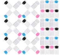 SMASOLO 50Pcs Mini Clear Glass Bottles with Silicone Plugs Assorted Color Small Wish Jars for DIY Message Craft Wedding Party Favors Decoration