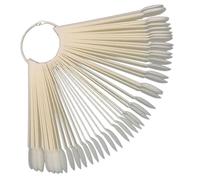 SMASOLO 50pcs Nail Art Practice Tips Color Display Fan Natural Shades Gel Polish Nail Accessories for Manicure Training and Salon Use