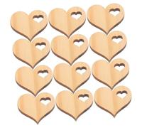 SMASOLO 50pcs Rustic Wooden Love Heart Slices for DIY Crafts Unfinished Wood for Valentine Decorations Portable Blank Wood Chips for Handmade Home Embellishment Hearts for Wall Hanging and