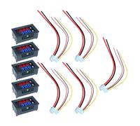 SMASOLO 5pcs 10a Digital Voltmeter Ammeter Dual Display Red Blue Dc Voltage Current Tester Panel Gauge for Car Automotive Battery Monitoring