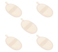 SMASOLO 5Pcs Beige Loofah Bath Towels Exfoliating Rubbing Bathing Tools for Home Use Gentle Skin Portable Body Scrubbing Towels with Hanging Dead Skin Removal and Smooth Glowing