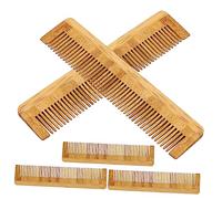 SMASOLO 5pcs Fine Tooth Wooden Hair Comb Natural Bamboo Massage Combs for Men and Women Detangling Styling Suitable for Wet and Dry Hair