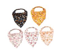 SMASOLO 5pcs Floral Print Bandana Headbands Hair Accessories for Women, Triangle Scarves, Fashion Hair Jewelry for Daily Wear Random Color