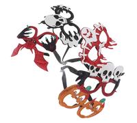 SMASOLO 5pcs Halloween Novelty Glasses Glitter Pumpkin Bat Skull Eyewear Photo Booth Props for Adults Reusable Party Cosplay Decorations