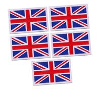SMASOLO 5pcs Handcrafted Embroidered UK Flag Patches for DIY Sewing British Union Jack Appliques with Hook and Loop Versatile Cloth Badges for Shirts Hats Backpacks and Clothing