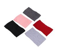 SMASOLO 5pcs Headband Elastic Cross Hair Bands Solid Colors Hair Accessories for Black Pink Gray