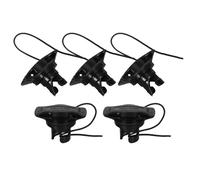 SMASOLO 5pcs Inflatable Kayak Air Valve Caps with Rope, Black Replacement Air Plugs for Canoe, Paddle Board and Inflatable Boat Accessories, Double Seal Valve Covers for Water Sports