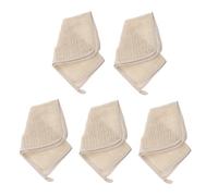 SMASOLO 5Pcs Linen Square Shower Towels Exfoliating Back Rub Body Bathing Washcloths for Face and Skin Care Gentle Scrub with Rich Foam for Healthy Smooth Skin