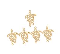 SMASOLO 5pcs Stainless Steel Sea Turtle Charms Hollow Pendant for DIY Necklace Bracelet Making Lightweight Vintage Craft Embellishments for Travel and Gifting