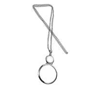 SMASOLO 5x Magnifier Pendant Necklace Chain, Lightweight Portable Reading Magnifying Glass for Men and Seniors, White Hanging Monocle for Travel and Daily Use