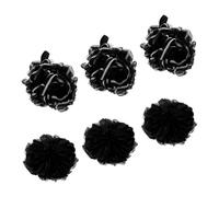 SMASOLO 6 Pcs Bamboo Charcoal Bath Loofah Sponges Exfoliating Shower Puff for Gentle Skin Care Convenient Storage